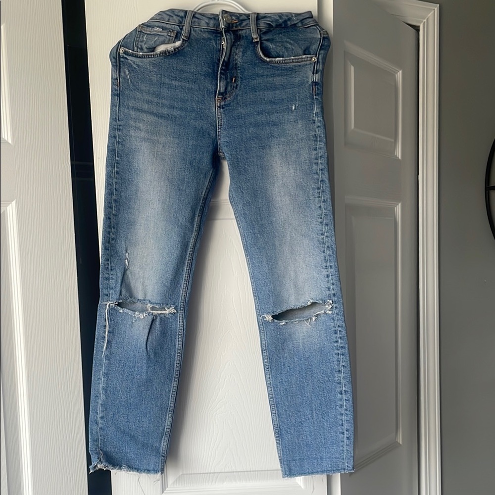 Classic Blue Distressed Women's Jeans